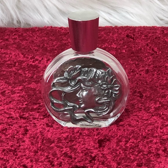 Vintage Seagull Pewter Art Nouveau Lady Face Purfume Bottle Vanity Bottle - Picture 3 of 6